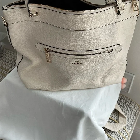Coach Off-White Leather Shoulder Bag - Picture 8 of 10